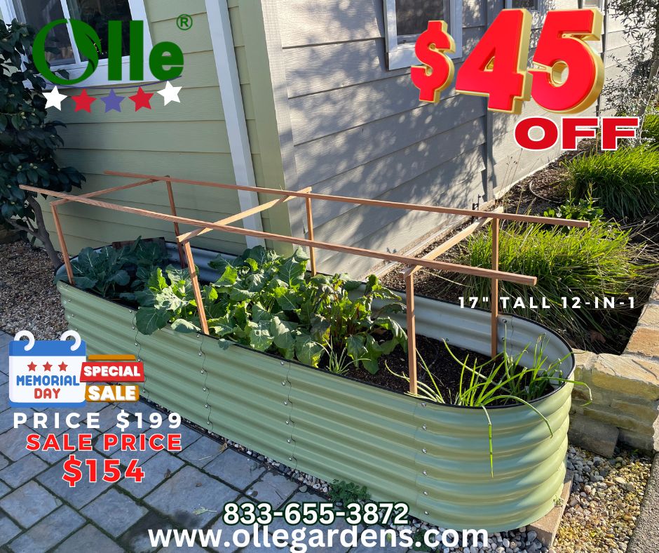 $45 off Olle Gardens 17' 12-in-1 Raised Bed. It's one of our Memorial Day Sales Events. Don't miss out!
ollegardens.com

#plant4fun #ollegardenlife #ollegardens #home&garden  #MemorialDaySale #RaisedBedGarden #GardeningLove #OutdoorLiving #GardenDesign #GardenInspiration