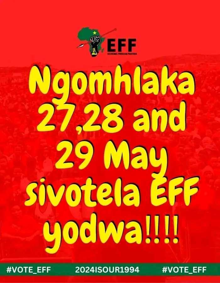 @CollenGwebu I'm feeling this 😍👌🏾
There's a wind blowing in Mpumalanga 💃🏾

#iEFFizophatha 👌🏾
#VukaVelaVota
#VoteEFF