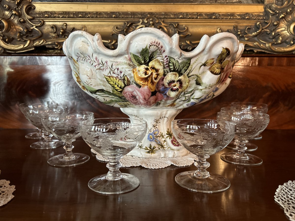 Punchbowls like this one make a statement! We love the pansy pattern on this piece in the Eldon House collection. #LdnOnt #Museums