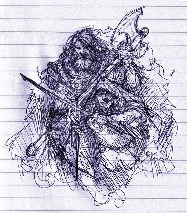 Fafhrd and the Gray Mouser scribble