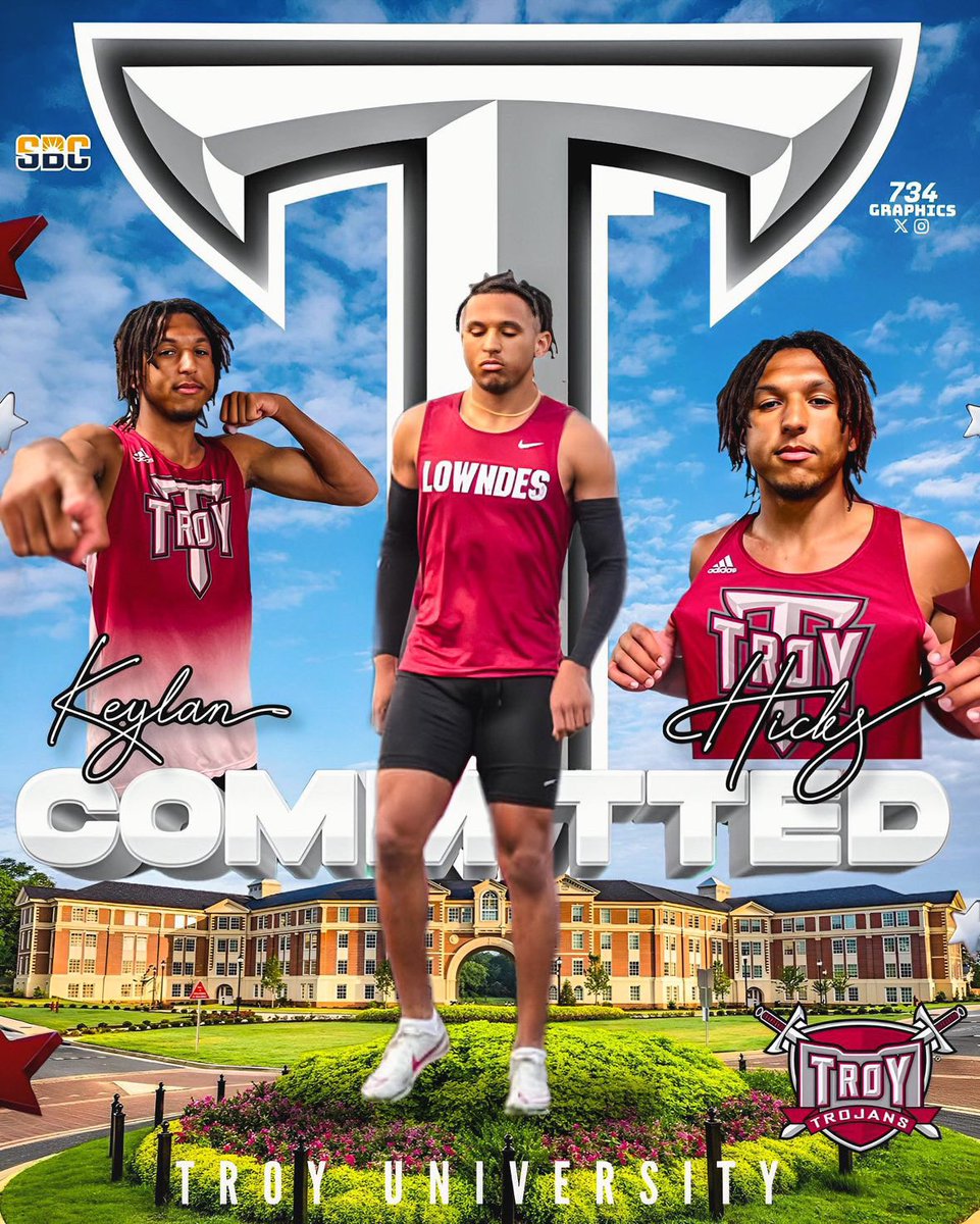 Keylan Hicks (@keydhicks) on Twitter photo Blessed to announce I will be continuing my academic and athletic career at Troy University #gotrojans βοΈ
<a href="/Lowndes_sports/">Lowndes Athletics</a> <a href="/tquinn40/">Terry Quinn</a> <a href="/coachjlrobinson/">Joseph Robinson</a> Blessed to announce I will be continuing my academic and athletic career at Troy University #gotrojans βοΈ
<a href="/Lowndes_sports/">Lowndes Athletics</a> <a href="/tquinn40/">Terry Quinn</a> <a href="/coachjlrobinson/">Joseph Robinson</a>