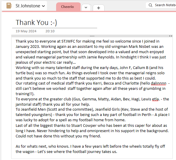 kevcandy's tweet image. Final day with @stjwfc today

A wee note of thank you to everyone who has helped me to contribute best I could. 
@Nizzy82 @chadhogan___ @John_Fettes @calum_brodie @StuartCowper @meganpaterson6 

Lets see if the next jump (if there is one), is the jump home. #OhBoy