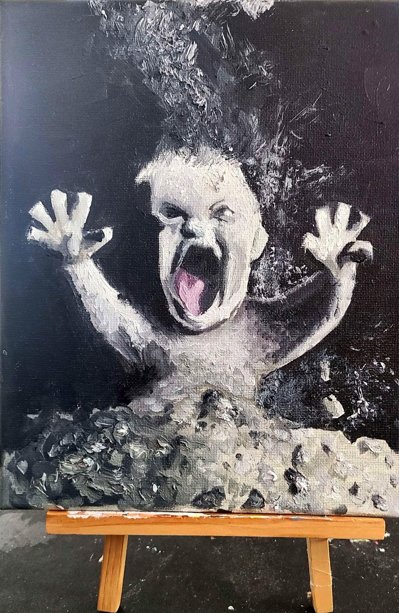 delatoid's tweet photo. Screaming Baby Made of Ash https://t.co/fgMse7U3kU