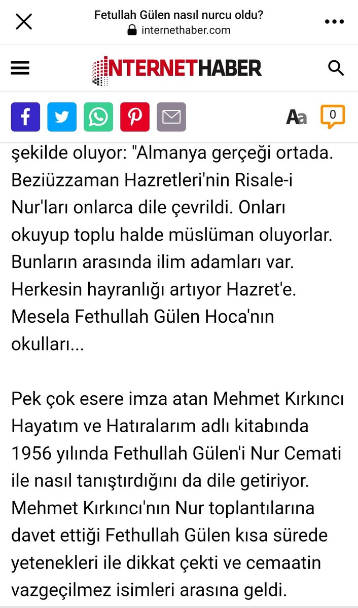 7- Nurcular içinde itibarlı isimlerden olan Mehmet Kırkıncı devreye girecek ve Fetullah Gülen hakkındaki akıllardaki tüm soru işaretlerini kaldıracak nurcuları gülene karşı ikna etmeyi başaracaktır ve böylelikle Nurcuların kırkıncı kolu adı altında Fetullah Gülenin tabanına güçlü