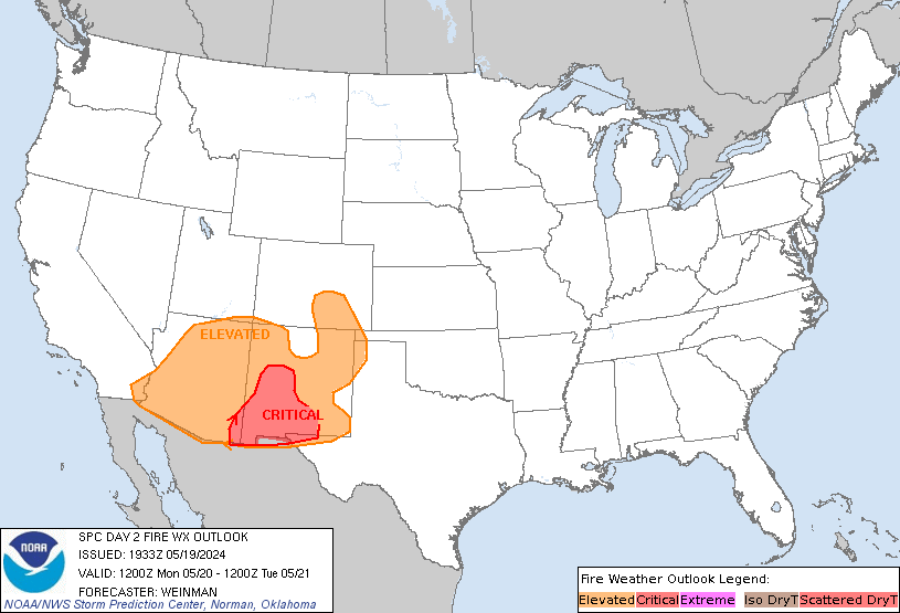 LimWeather's tweet photo. D2 #SPC #FireWX outlook
#Critical #Fire Risk in W #texas, SW #Newmexico and SE #Arizona esp #ElPaso, #SocorroTX, #SocorroNm, #LasCruces, #SouthValley, #Alamogordo, #Albuquerque, #TruthorConsequences, #SilverCity, #Deming, #SunlandPark, #DouglasAZ
#Wxtwitter #TXwx #NMwx #AZwx https://t.co/wIm68CzePy
