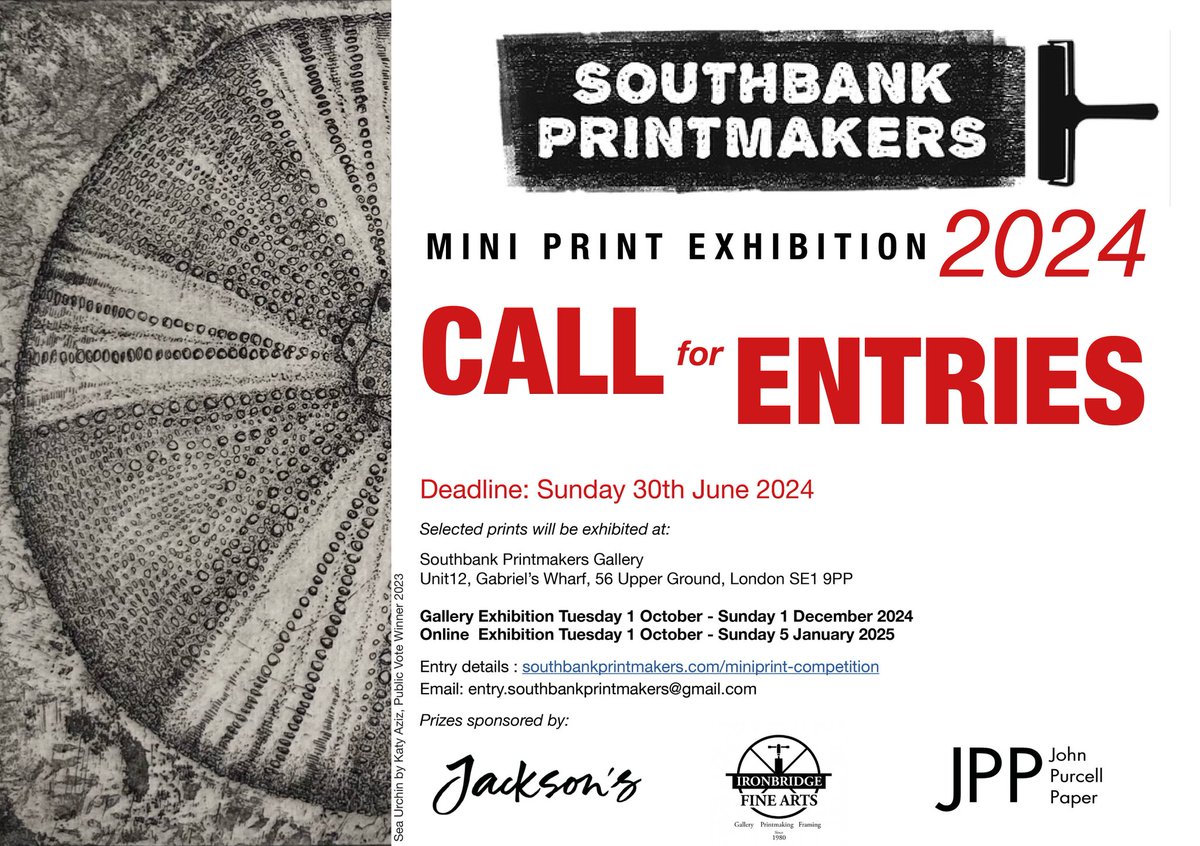 And here it is - the call out for our 2024 miniprint exhibition! Full details on how to apply on our website. southbankprintmakers.com #printmakers #printmaking