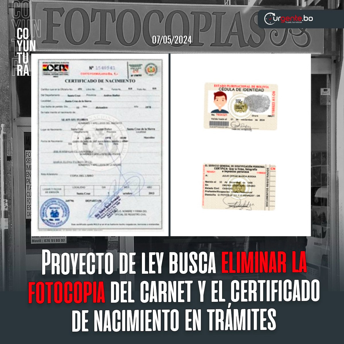 #Urgentebo | El proyecto de ley ‘antifotocopias’ fue elaborado con el objetivo de suprimir la exigencia de la fotocopia de la cédula de identidad y del certificado de nacimiento
🔴Conozca todos los detalles acá: acortar.link/jtFY9b
#fotocopias #ProyectoDeLey #Bolivia #carnets