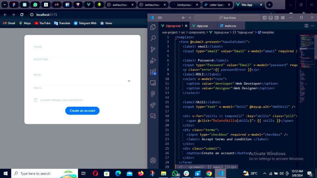 I have been learning  Vue in the past few days,  so i was able validate a form page with Vue . @suereact @setemiojo @AltSchoolAfrica @vuejs