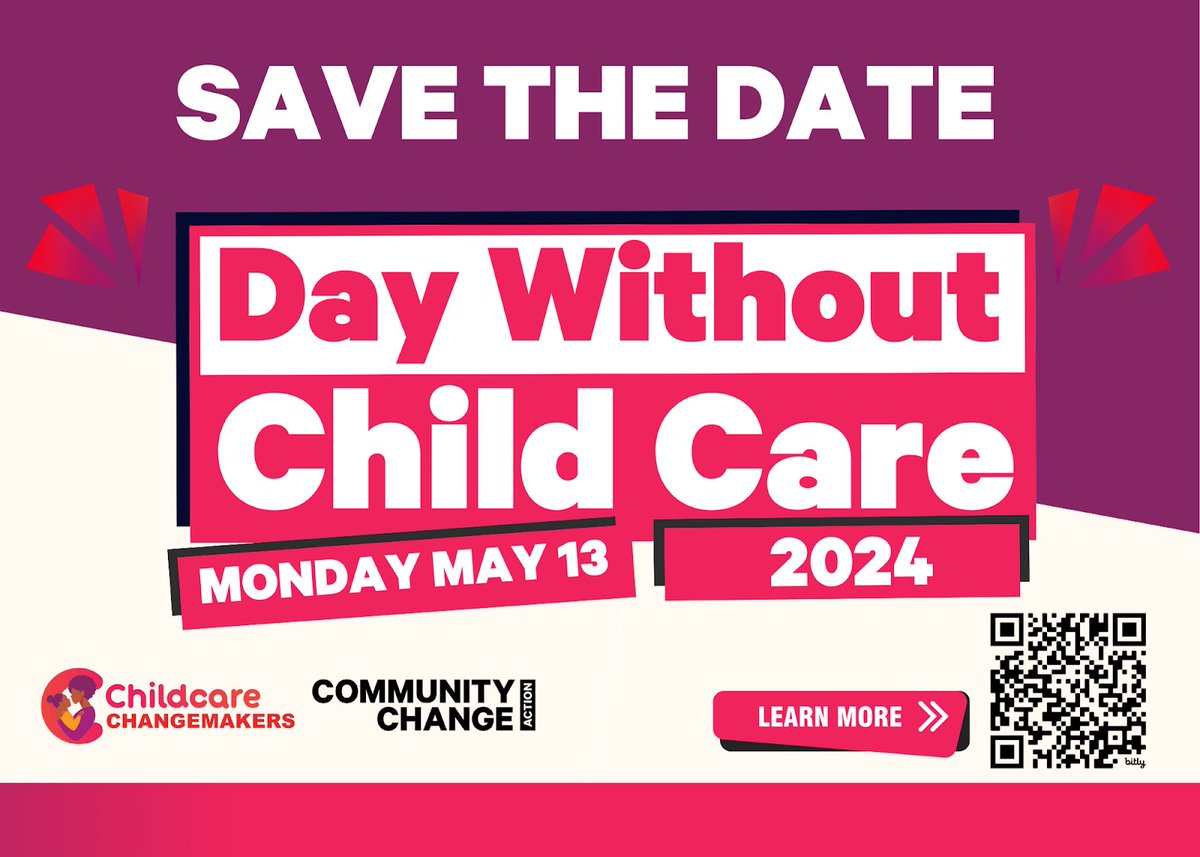 It (still) takes a village: #DayWithoutChildCare is back on May 13, 2024. ✊ Sign the pledge to join us & @commchangeact as we put the spotlight on the TRUE cost of care & demand the funding we need for a 21st century child care system. #DWOCC24 bit.ly/DWOCC24pledge