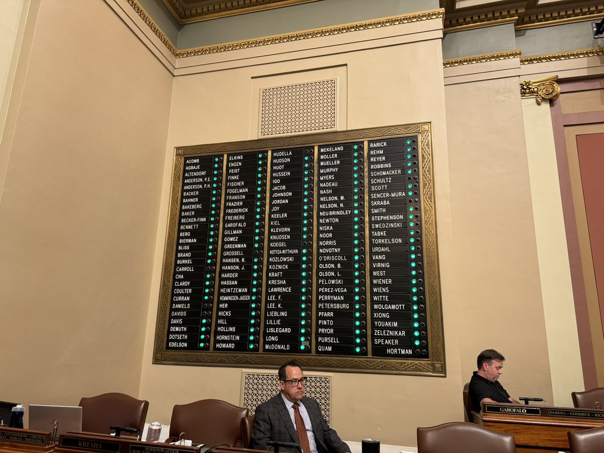 Wow! A green board in support of HF 4109, which was amended to include a version of my bill restoring religious exemptions protecting religious freedom and the autonomy of Minnesota’s faith community.