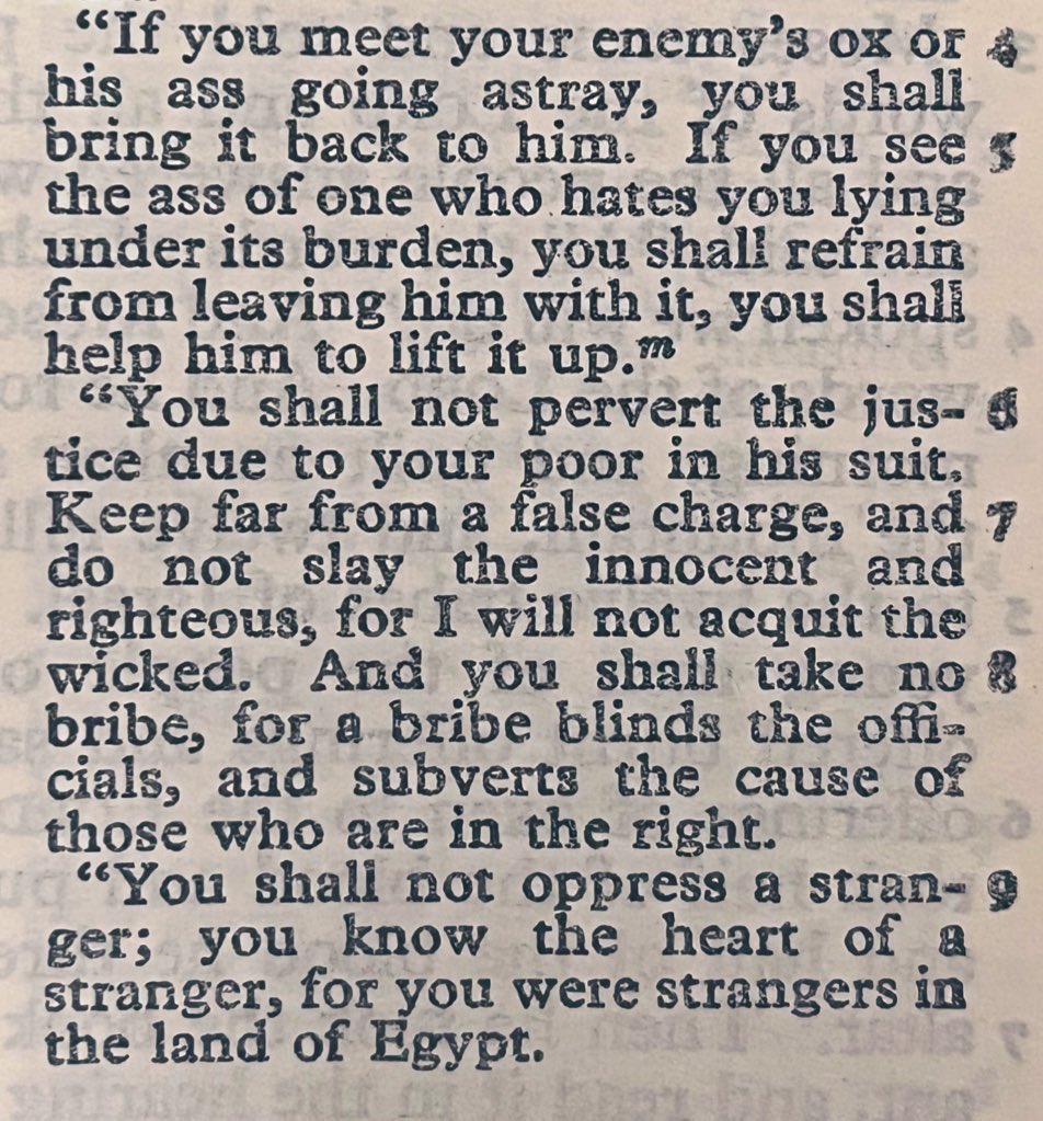 AntonJTMcC's tweet photo. “You shall not oppress a stranger, for you know the feelings of the stranger, having yourselves been strangers in the land of Egypt.”

Exodus 23:9

Someone wrote this sentence in the wake of exile once. What it took. And then it gets restated. 91 times. Like it meant everything. https://t.co/plj2snQ2ZN