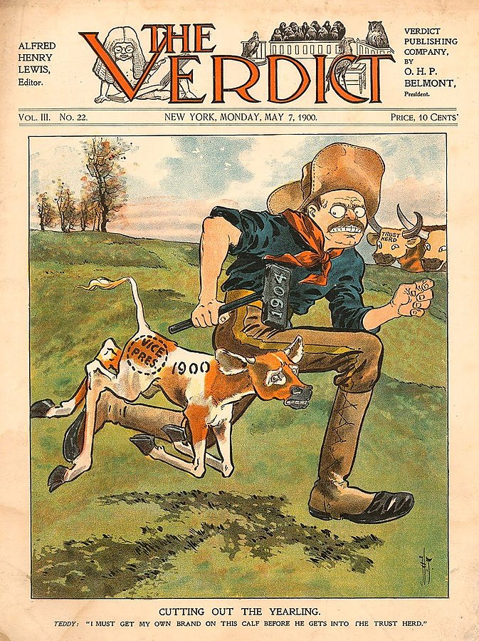 Theodore Roosevelt on the cover of The Verdict Magazine, #OTD in 1900 commons.wikimedia.org/wiki/File:The_…