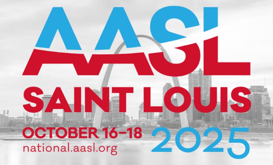 Get excited! Just 527 days until the next @AASL National Conference! Arlene and I are ready to serve as your conference co-chairs along with the hundreds of volunteers who share their time to make this event possible. @THHSLibrary #AASL25