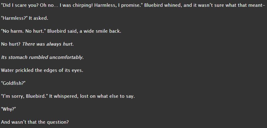 Zoovannah's tweet photo. Fish in a Birdcage: 
BONUS Chapter 16; Goldfish and Bluebird
Foosh POV, 2k+ words, Yes I f*cking did it, come get your lab experiment au scraps  #projectgoldfishau #chaostwins #goldfinchduo #goldfinch https://t.co/p79xzsMgmO https://t.co/SeAxCmuy7N