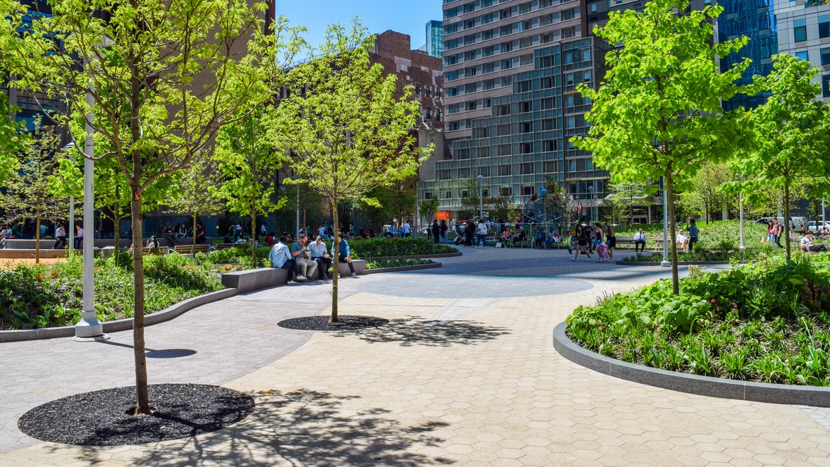 Join us TOMORROW, May 8 at 11:00 AM as we finally cut the ribbon at the eagerly anticipated park on Abolitionist Place! 🎀✂️ 🌳 Watch @BKUnitedMB perform, enjoy light bites from DIG + @CafeDavignon, and enjoy #DowntownBrooklyn's newest public place!