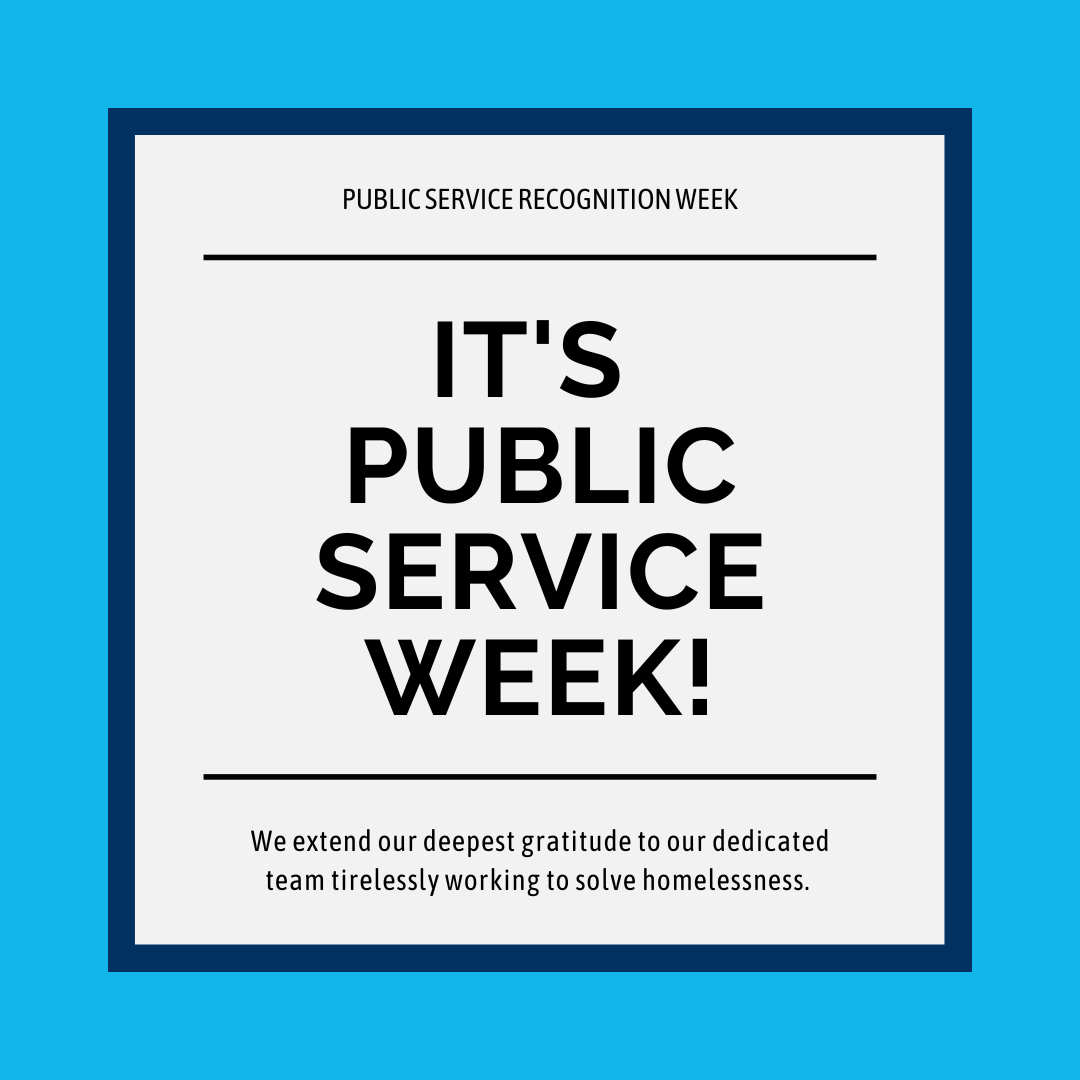 It’s #PublicServiceRecognitionWeek! We’d like to take this moment to thank every person who is working tirelessly to solve homelessness every day. Your passion, dedication, and commitment to building a better future inspire us all. 🏠 #PSRW #HomelessnessIsSolvable