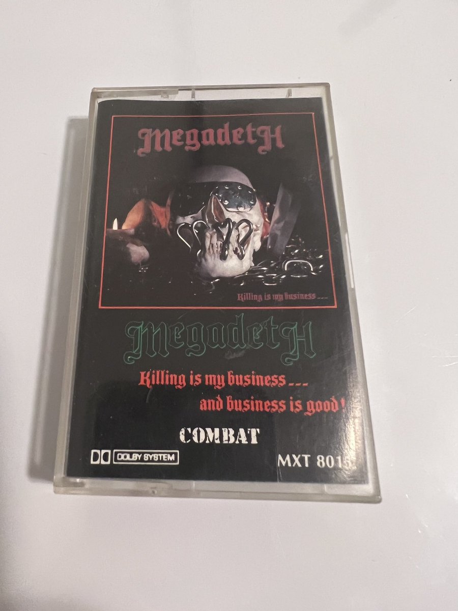 Yet another one of my old cassettes from back in the day. Megadeth’s first album Killing Is My Business and Business Is Good…#OldCassettes #MetalTwitter #ShittyWayToListenToMusic