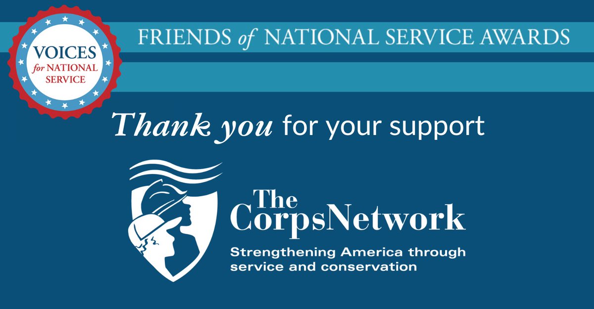 Thank you to @TheCorpsNetwork for sponsoring tonight’s awards dinner. We’ve been working together for decades. They are founding members of @Voices4Service & are original #FriendsOfService Awards co-hosts! #AmeriCorps30 #friendsofservice