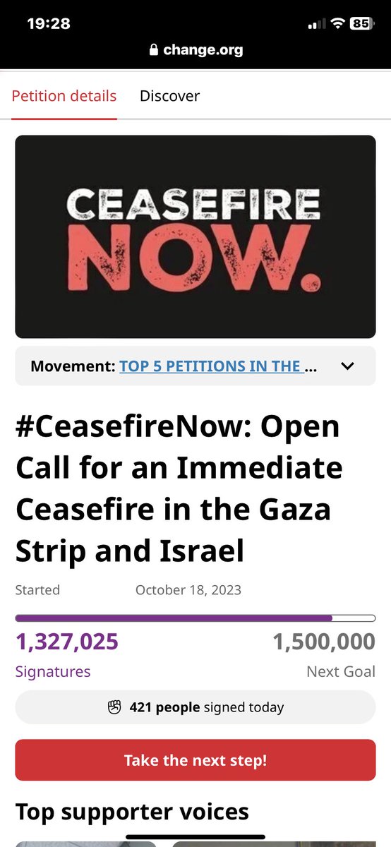 SIGN THE CEASEFIRE PETITION WERE SO CLOSE TO HITTING THE GOAL
