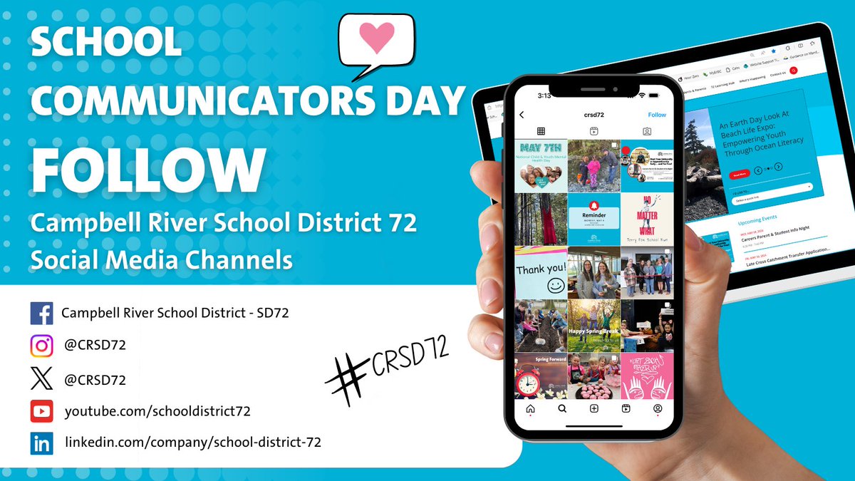 A little shameless plug... Today is #SchoolCommunicatorsDay! But more than anything - we want to thank YOU. Thank YOU for the likes, comments, & retweets. #CRSD72 students & staff do amazing things every day, & it is on social media that we share those stories!
