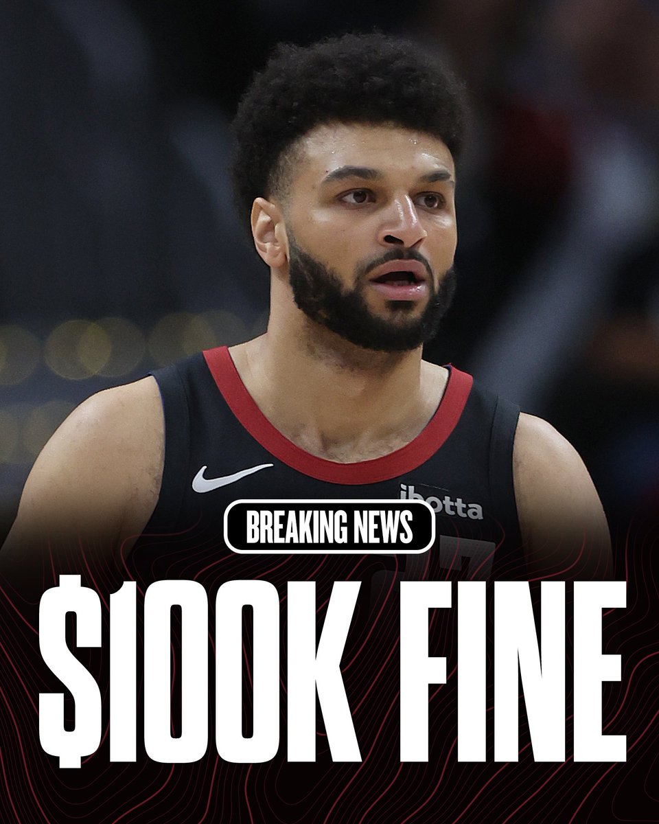 Breaking: Jamal Murray has been fined $100K for throwing multiple objects in the direction of a game official during Game 2 of Timberwolves-Nuggets, the league announced.