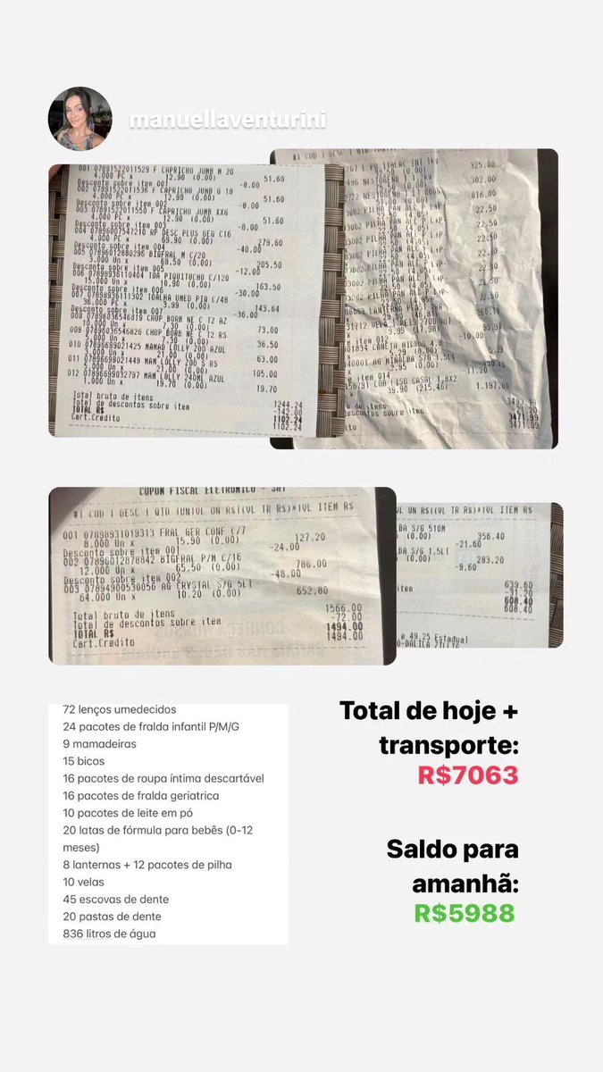 dehzinho__'s tweet photo. Eu e uns amigos gaúchos que estão aqui em São Paulo estamos indo todos os dias várias vezes ao mercado fazer comprar para doações. Quem conseguir e quiser ajudar com qualquer valor vai ajudar demais!  Vários itens estão começando a faltar nos mercados do RS, principalmente água! https://t.co/wTqUxoD8Ax