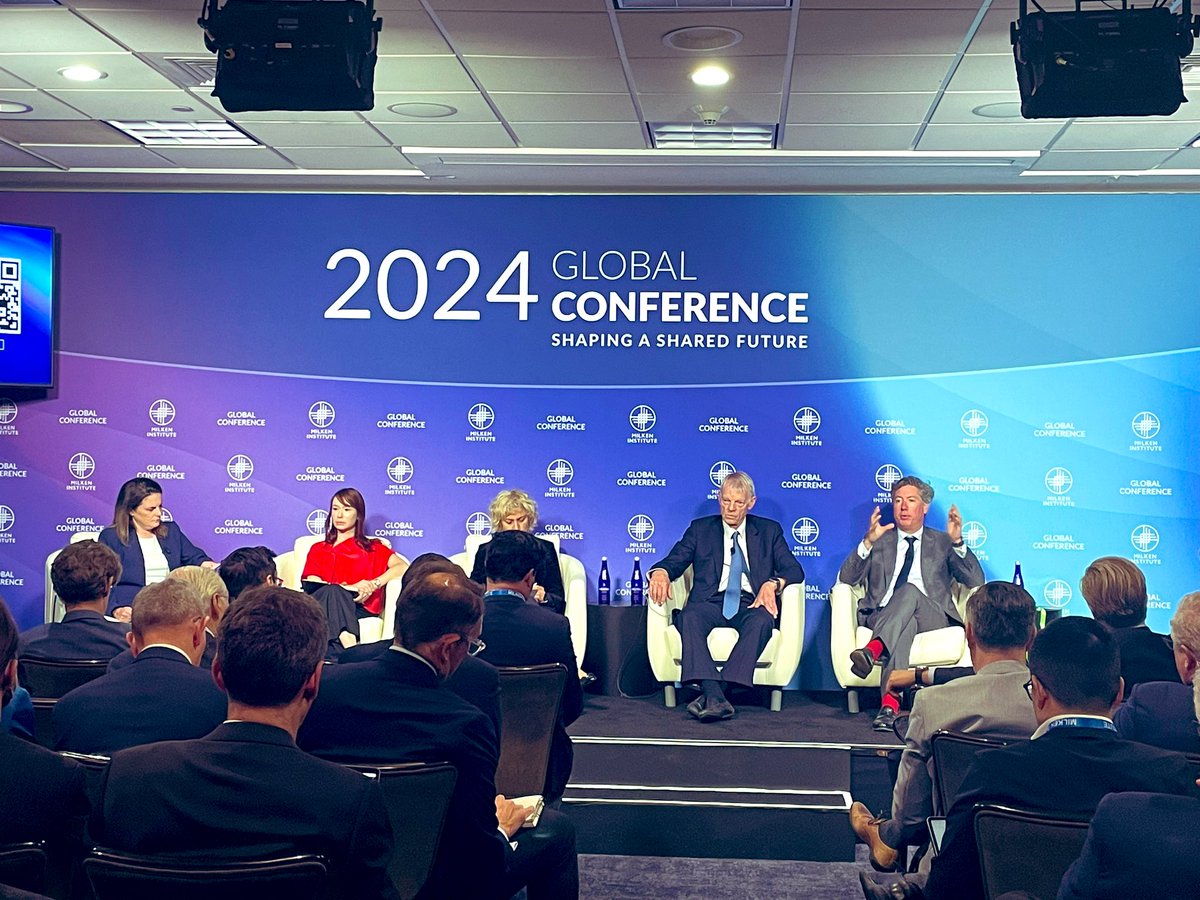 Great to discuss the future of #Europe & the #transatlantic alliance at #MIGlobal with @FrankeBenedikt @suzannelynch1 @KingaStan1 & Michael Spence @MilkenInstitute