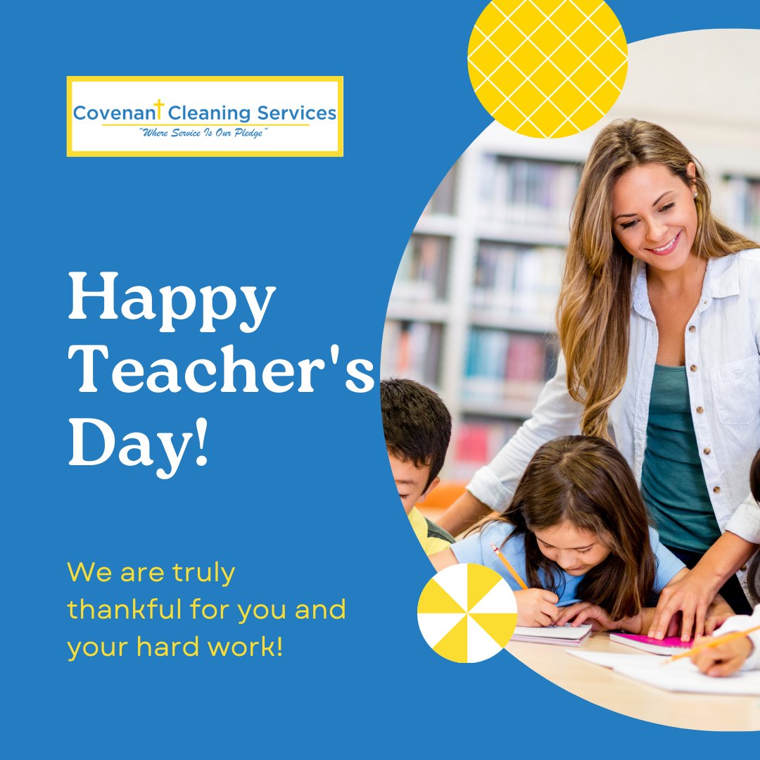 Teachers are our unsung heroes! We are thankful for you and your hard work!

#TeachersDay #HappyTeachersDay #CovenantCleaning #OrlandoFL #CleaningServices #JanitorialServices #OrlandoCleaners #HomeCleaning