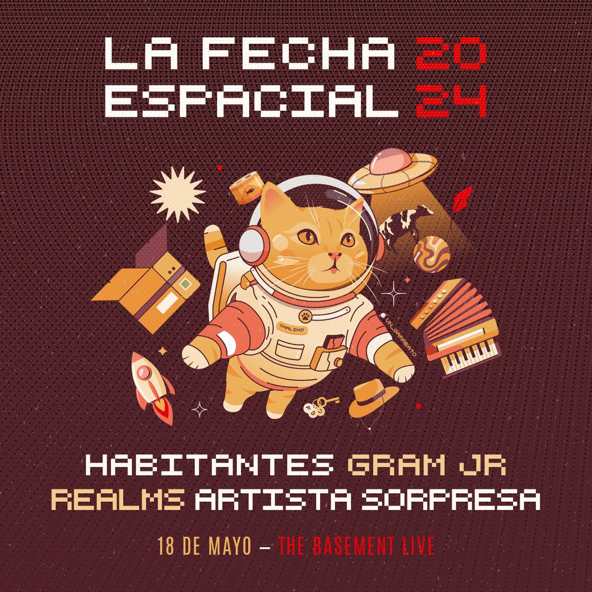 Imperdible el Lineup de #LaFechaEspacial2024 🔥

Y falta una sorpresa por anunciar 👀

Boletos en lafechaespacial.com 🎟️