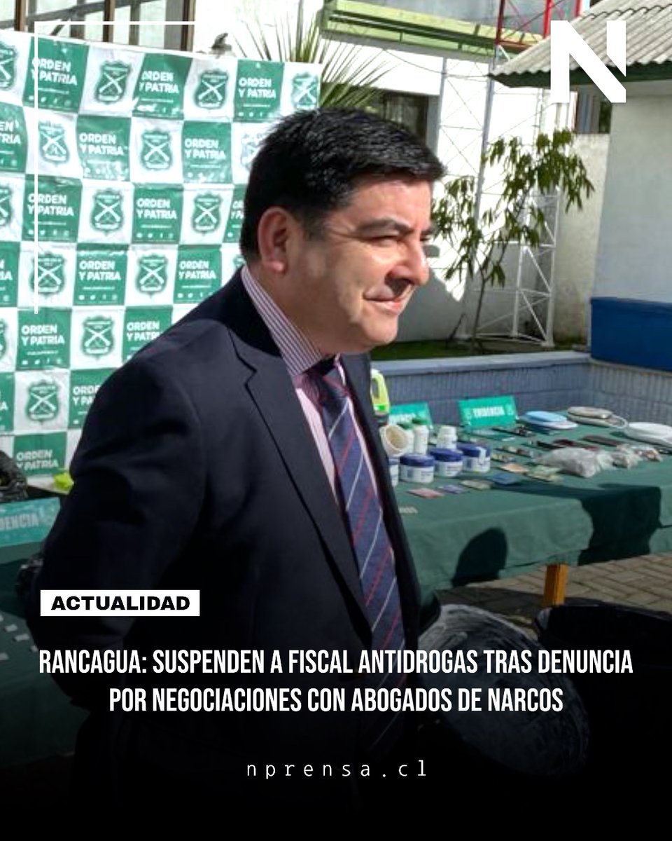 ⚡ La Fiscalía Regional de O’Higgins ha decidido suspender a Jorge Mena, fiscal antidrogas de Rancagua, tras una denuncia anónima que revela negociaciones exclusivas con abogados de narcotraficantes. Este escándalo, reportado por Radio Bío Bío, resalta problemas serios dentro del