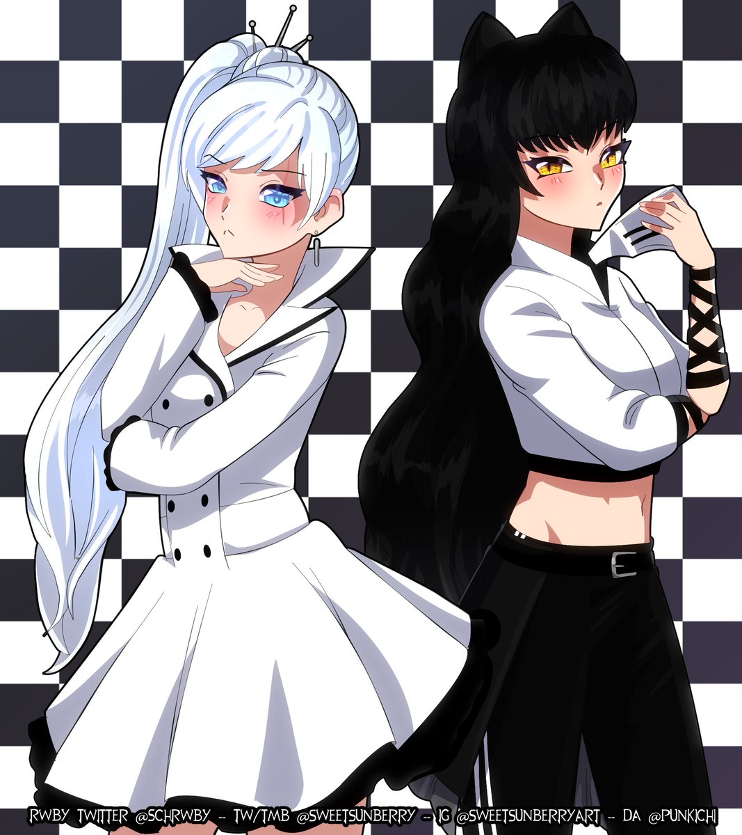 I so rarely draw team RWBY in their V2 outfits...!
Have Blake and Weiss!

#blakebelladonna #weissschnee
For more #RWBYfanart you can follow or check my pinned tweet for art c0mmissions, thank you!! #RWBY