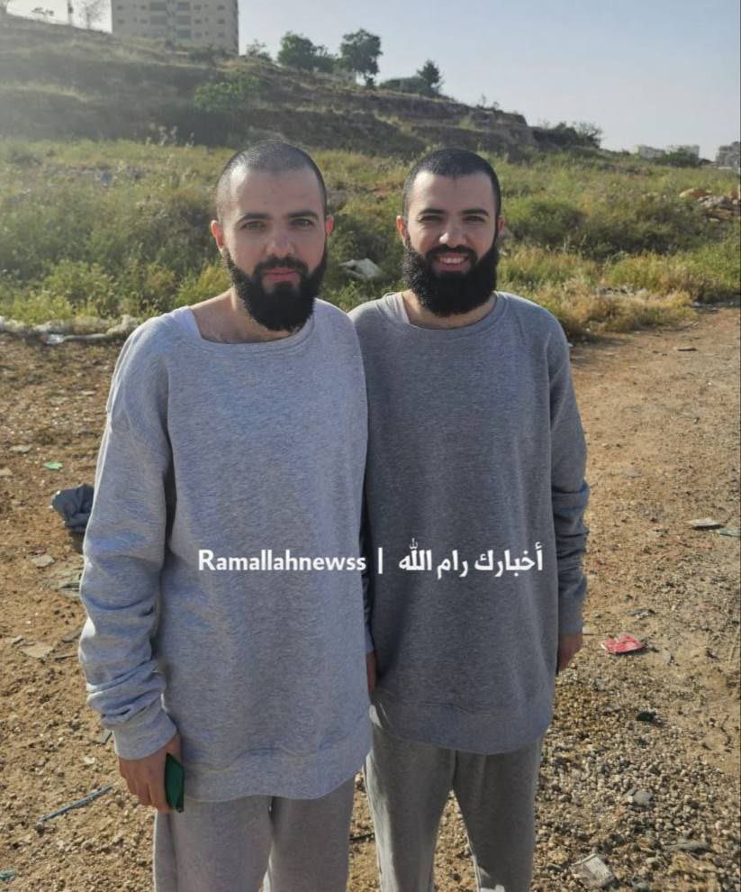 🚨 The IOF abducted the two freed brothers, Zaher and Taher Aqab Radi, from Al-Lubban Al-Gharbi, Ramallah, a week after their release from zi0nist prisons.