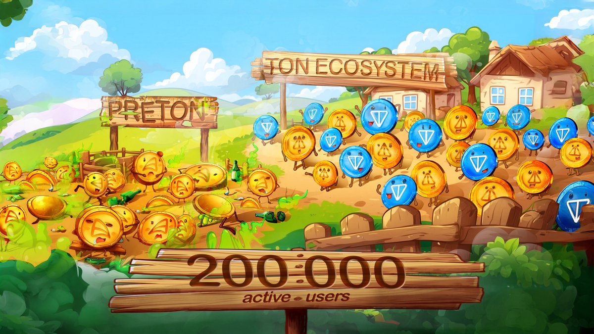 Hello from PRETON! We already have 200,000 active users in our bot! We also continue to make transactions to the most active users in our community! In total more than 🤑 1500 TON have already been paid out! However, this is just the beginning! We have replenished our
