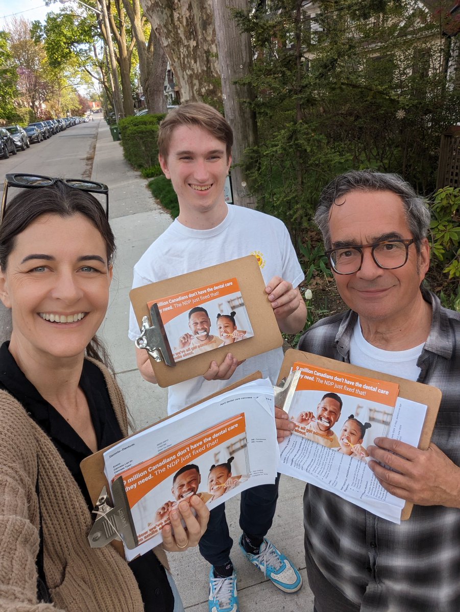 #TorontoDanforth has the best volunteers!! Thank you Tim and Ryan for coming canvassing with me tonight. I'm out every week. If you'd like to join me sign up at the link in bio