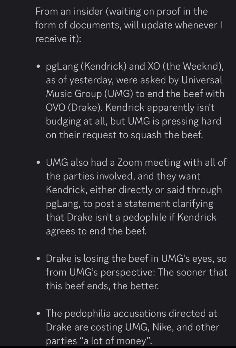 Don't do it Kenny. 
Fuck the industry. Fuck Nike. Fuck UMG. Fuck Drake. You got the culture on your side. Don't cave to these fuckers.
THEY NOT LIKE US 
THEY NOT LIKE US
THEY NOT LIKE US