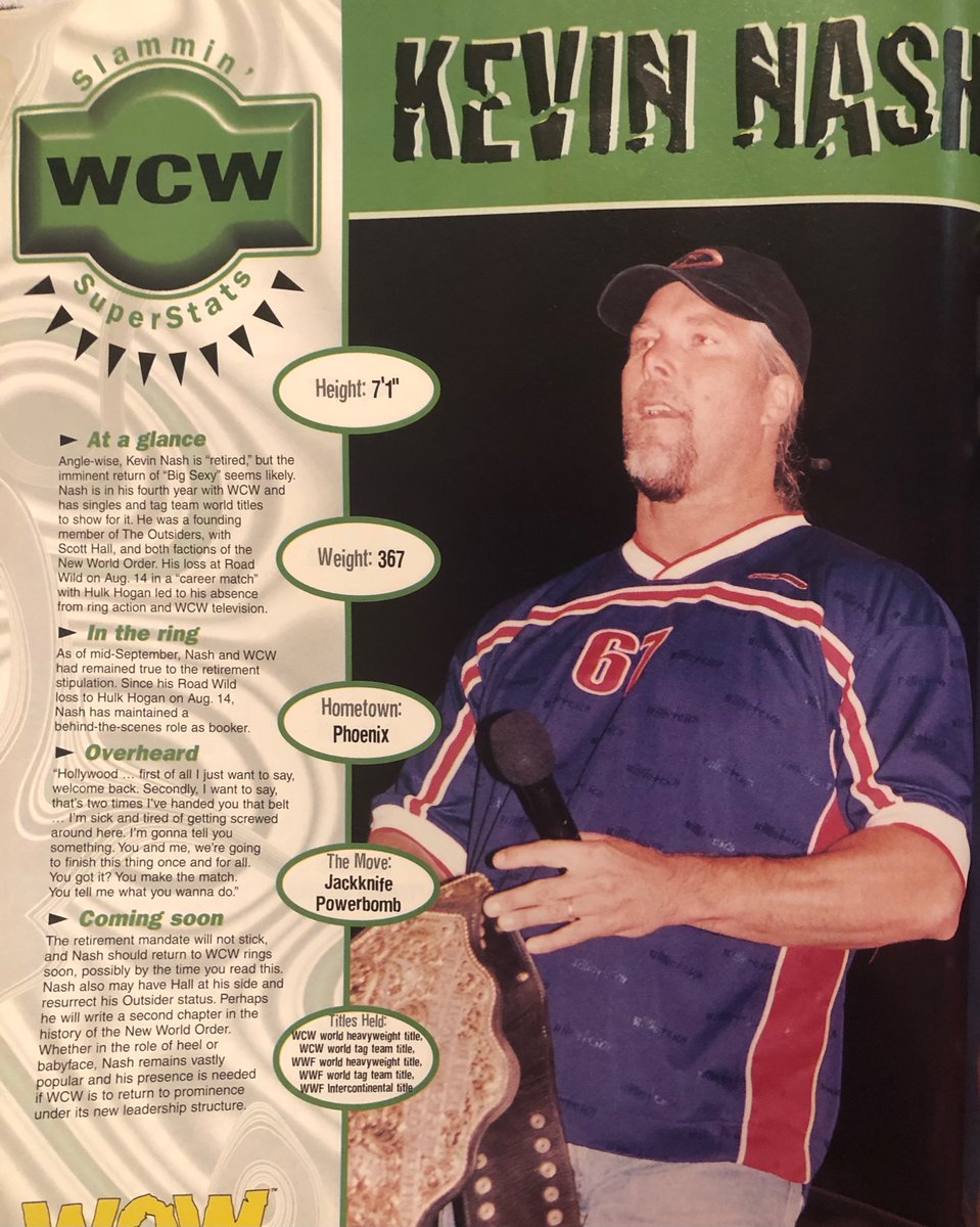 Kevin Nash from WOW magazine issue 8 #kevinnash #wrestling #wcw #wwe #wwf #tna #attitudeera #classicwrestling #wrestling #wowmagazine #worldofwrestlingmagazine #nwo #wwehof