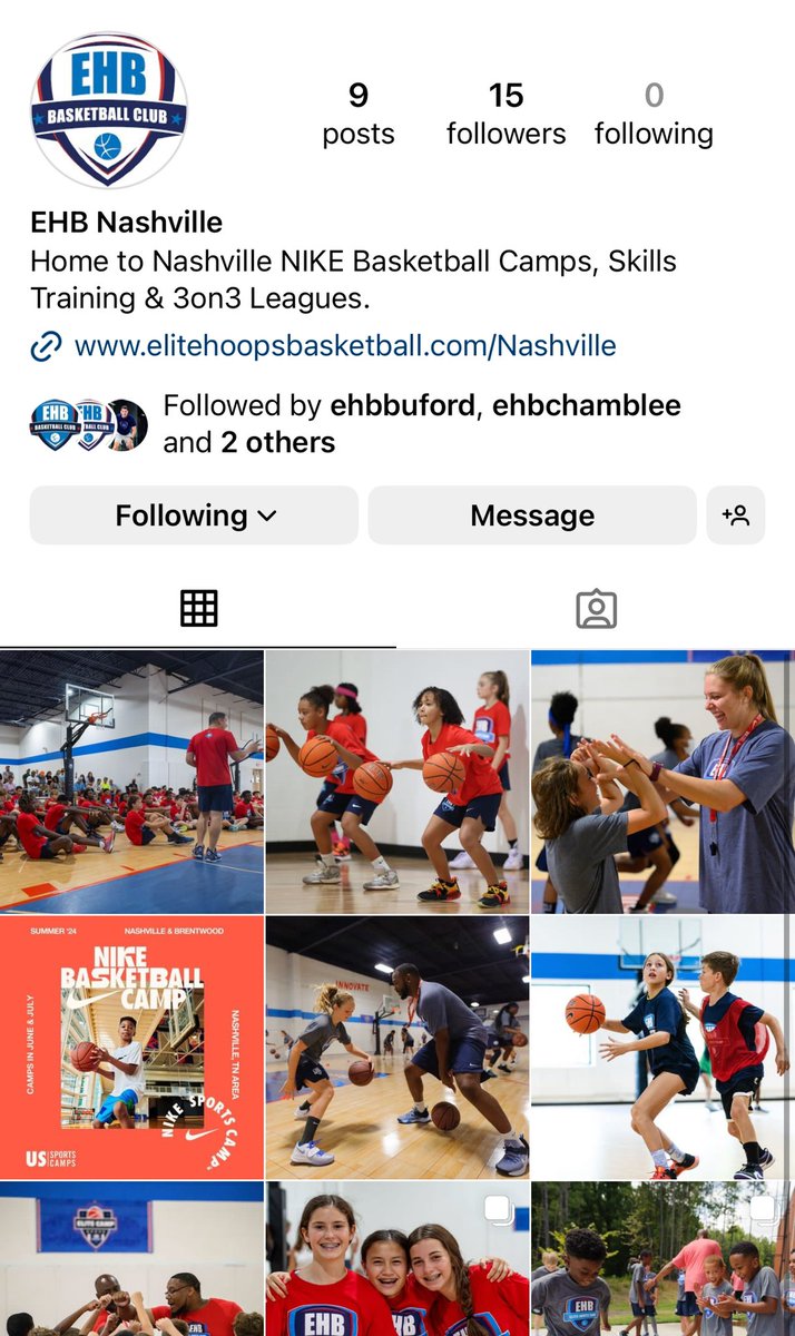 Please follow all your Nashville Nike Basketball Camp information on our new social channel @EHBNashville