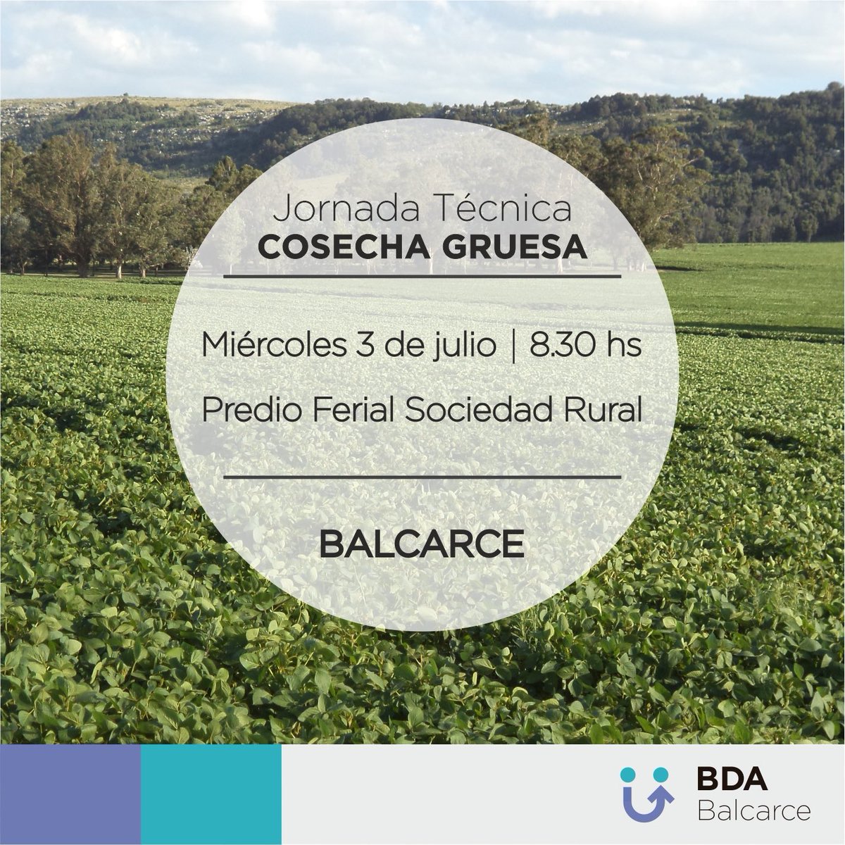🌱Banco de Alimentos de Balcarce🌱
Te invita a la Jornada Técnica de Cultivos de Cosecha Gruesa
🗓️ 3 de Julio ¡¡Agéndalo!!
Colaboran: <a href="/AIABalcarce/">Asociación de Ing. Agr. Balcarce</a> #SocRuralBalcarce
Adhieren: <a href="/CiafbaSudeste/">CIAFBA REGIÓN SUDESTE</a> <a href="/fcabalcarce/">FCABalcarce - UNMDP</a> <a href="/INTABalcarce/">INTABalcarce</a> <a href="/AapreMDQFangio/">Aapresid MDQ-JM Fangio</a> <a href="/aapresidneco/">Aapresid Necochea</a> <a href="/FertilizarAC/">Fertilizar A.C.</a>