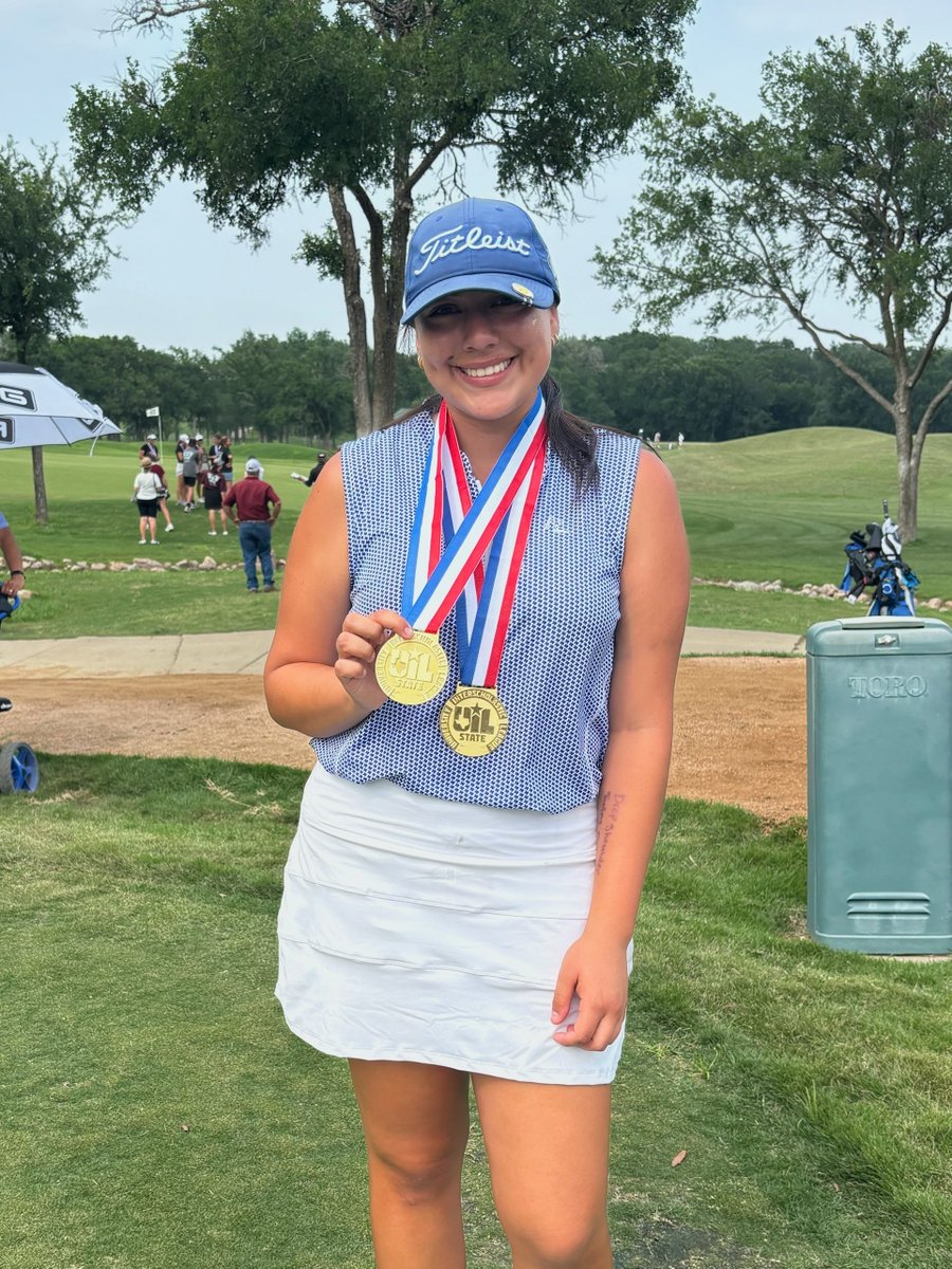 Odessa Compass Academy triumphs as the Girls Conf 3A #UILState team champions, with Jordyn Cruz securing the indiv. championship. 🏆 🥇 Congrats to the Cougars on their first girls' golf state title! 🎉 RESULTS ➡️ bit.ly/3OcTUMA