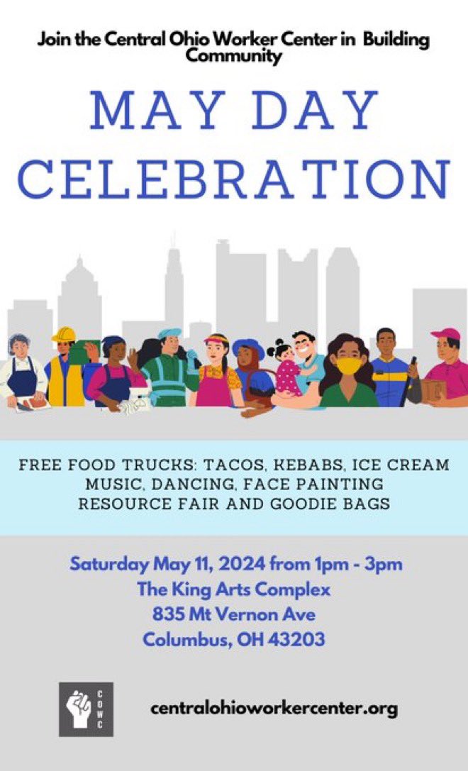 Join us Saturday for our (belated) May Day Celebration! Join us for free food, music, resources, and solidarity.