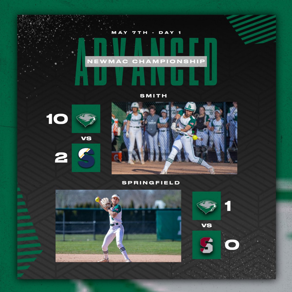 Beavers have advanced in the winners bracket👑👑

Babo SWEEPS another day winning 10-2 over Smith in 5 & edging Springfield 1-0 with a clutch RBI from Sophia Pak. The tournament continues Friday, May 10th! 🦫🥎

 #GoBabo #StrictlyBusiness #EveryDamDay #NEWMACChampionships