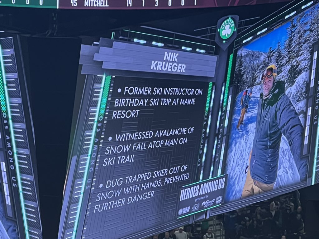 NoaDalzell's tweet image. Tonight’s Hero Among Us is Nik Krueger, a former ski instructor who dug a skier out of a freak snow avalanche