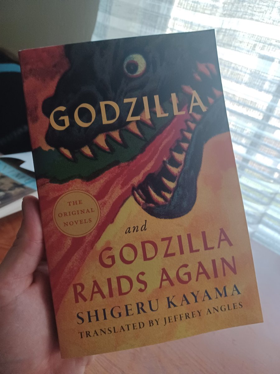 I must also take this opportunity to plug @jeffreyangles' translation of #Godzilla from @UMinnPress 'Godzilla stomped his way into the grounds of the station. With just his toes, he sent rows of freight trains flying into the air.' upress.umn.edu/book-division/…