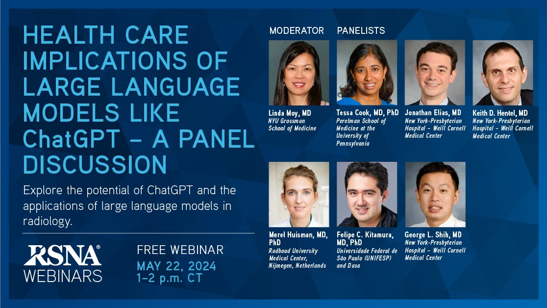 Gain insight into practical strategies and opportunities to implement large language models in clinical radiology practice during this free one-hour webinar. Register now! bit.ly/4aLgNz9