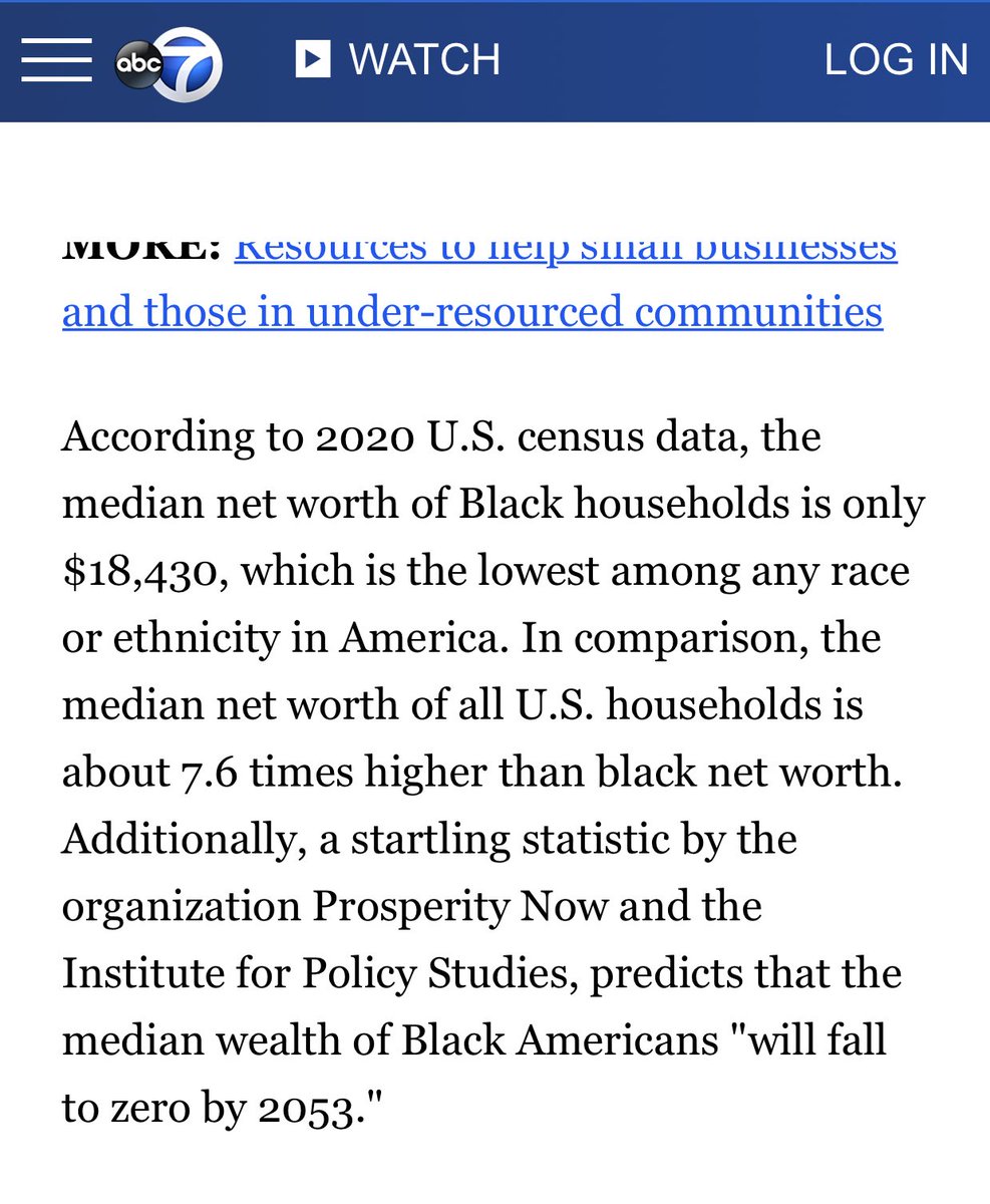 I feel like too many people are forgetting or just dgaf that median Black wealth will most likely be 0 within the next 30 yrs. Yeah, a lot of horrible things are going on in the world & they all need attention but leaving reparations off the focus list shouldn’t be a thing.