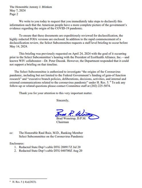 🚨🇺🇸BREAKING: HOUSE FINDS EVIDENCE OF COVID LAB LEAK The House Select Subcommittee on the Coronavirus Pandemic has examined classified State Department records that suggest COVID-19 may have originated from a lab-related accident in Wuhan, China. The records, which were…