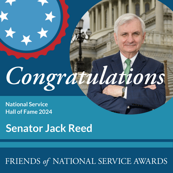 Congratulations to @SenJackReed  on your @Voices4Service National Service Hall of Fame Award. @AmeriCorpsRI celebrates your commitment to @AmeriCorps at tonight’s #FriendsOfService Awards.