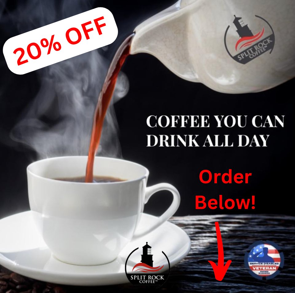 Have you tried the Dark Roast from Split Rock Coffee? It's yummy anytime and low in caffeine, so it won't keep you up all night! Small batch flavor and premium bean selection are key to a great cup of coffee! Use promo code MAGA and save today!
