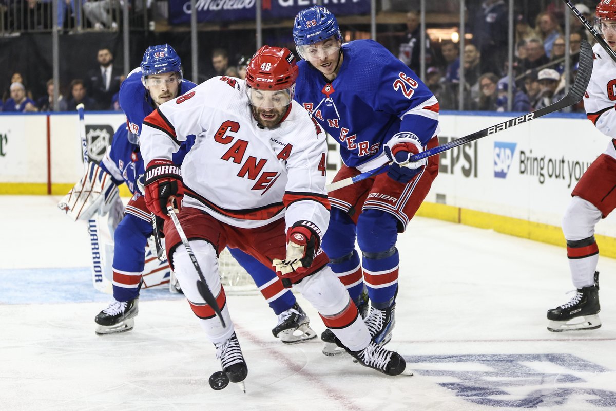 Can the Rangers make the comeback to take a 2-0 series lead against the Hurricanes? NY heads into the first intermission down 2-1. Live ML odds: Rangers (+180)/ Hurricanes (-235)