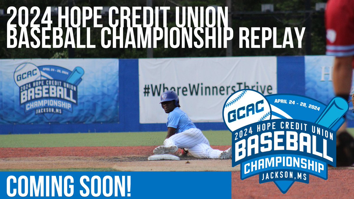 We will replay the 2024 @hopecreditunion Baseball Championship soon! Stay on the lookout for the schedule so you can tune in to watch your favorite team, alma mater, or yourself! You asked for it, and it's coming soon! #GCACSports #HBCUs #WhereWinnersThrive